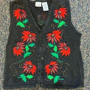 Festive Floral Embroidered Vest